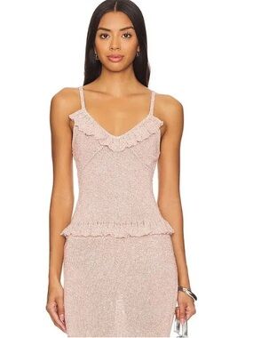 Asta Resort Michaela Camisole NWT in Blush Sequin